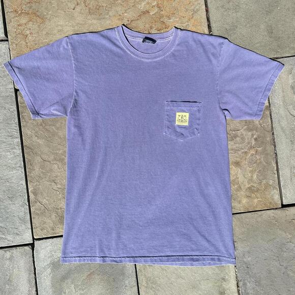 Stussy Purple Garment Dyed Cherub Patch Pocket T-shirt - Picture 1 of 6